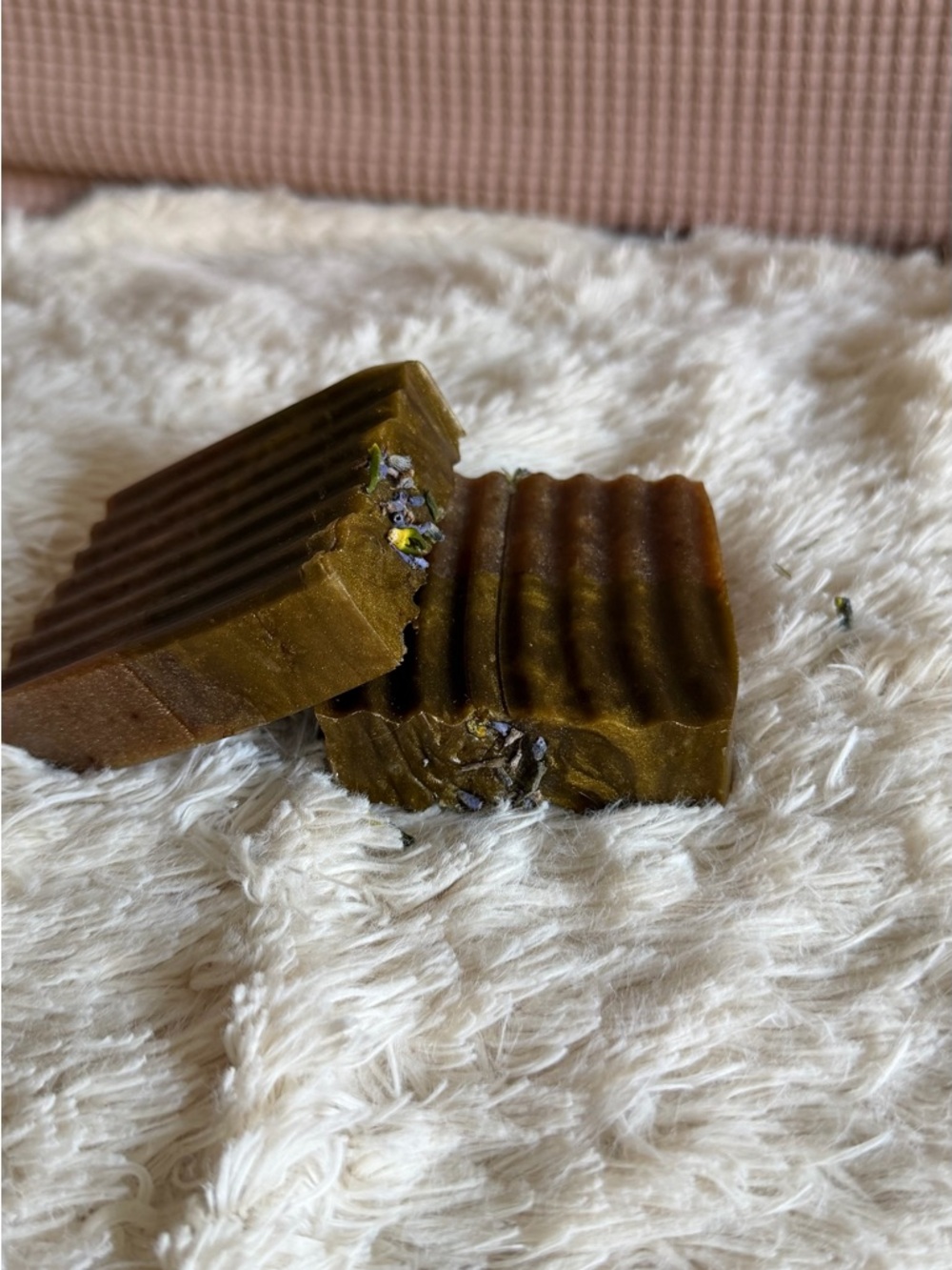 Handmade Olive Green Botanical Soap Bar Set